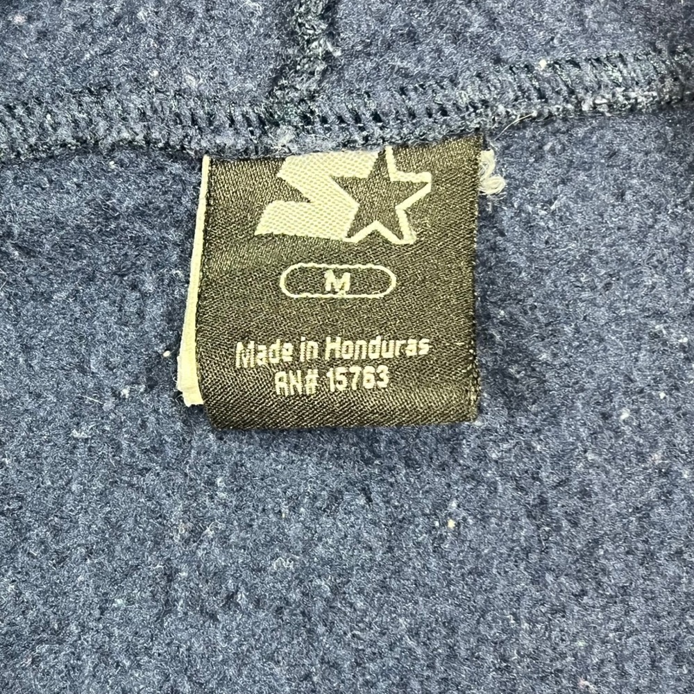 Starter Mens Navy Blue Full Zip Hoodie Fleece Embroidered Logo Sweatshirt M - Picture 3 of 13